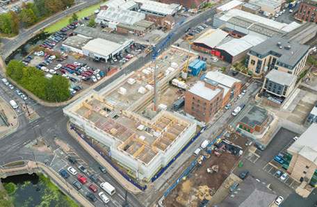 Timber frame goes up on Clegg Constructions Premier Inn project