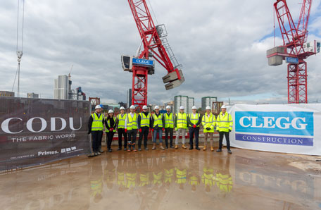 Topping out ceremony held by Clegg Construction at The Fabric Works in Leeds